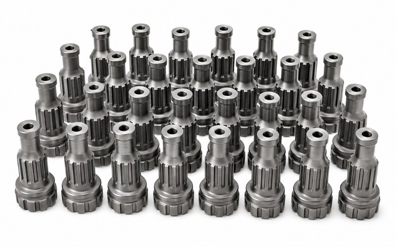 Heat-treated splined drive components